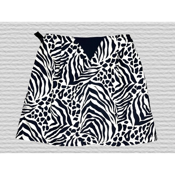 Terry Precision Cycling Bike Wrap Skirt Skort Womens MED Black White Zebra Print - Picture 7 of 9